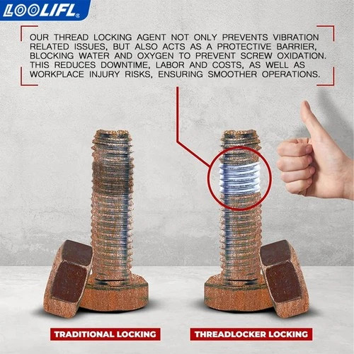 LOOLIFL Blue Thread Locker 243 Nuts-Bolts Locker, Screw Adhesive Lock Tight Seal