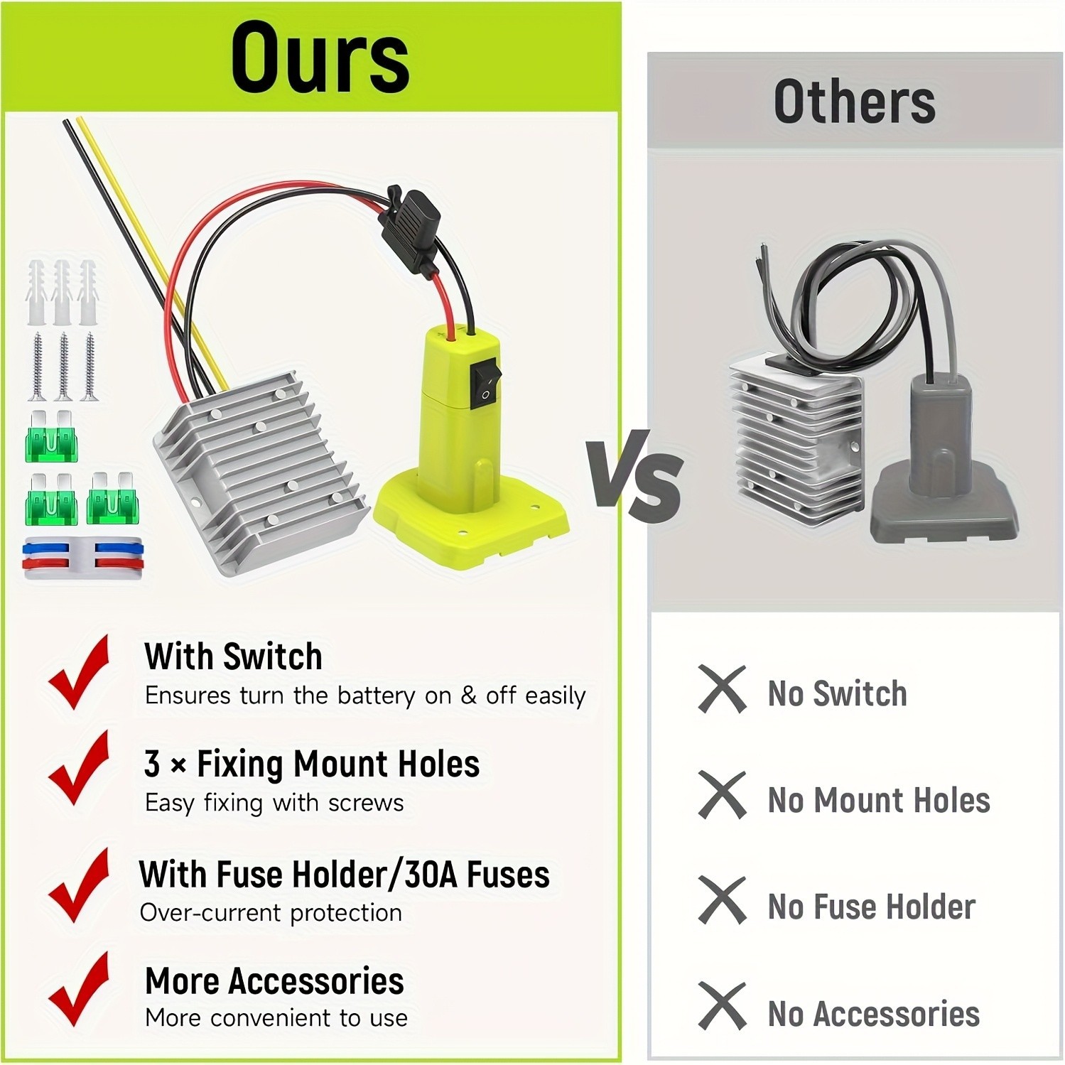 18V to 12V Voltage Regulator Adapter Compatible with Ryobi 18V Battery DIY Home