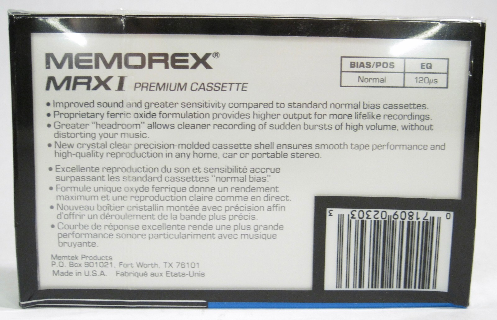 Memorex Vintage MRX I 60 Minutes Normal Position Premium Cassette Tape Sealed