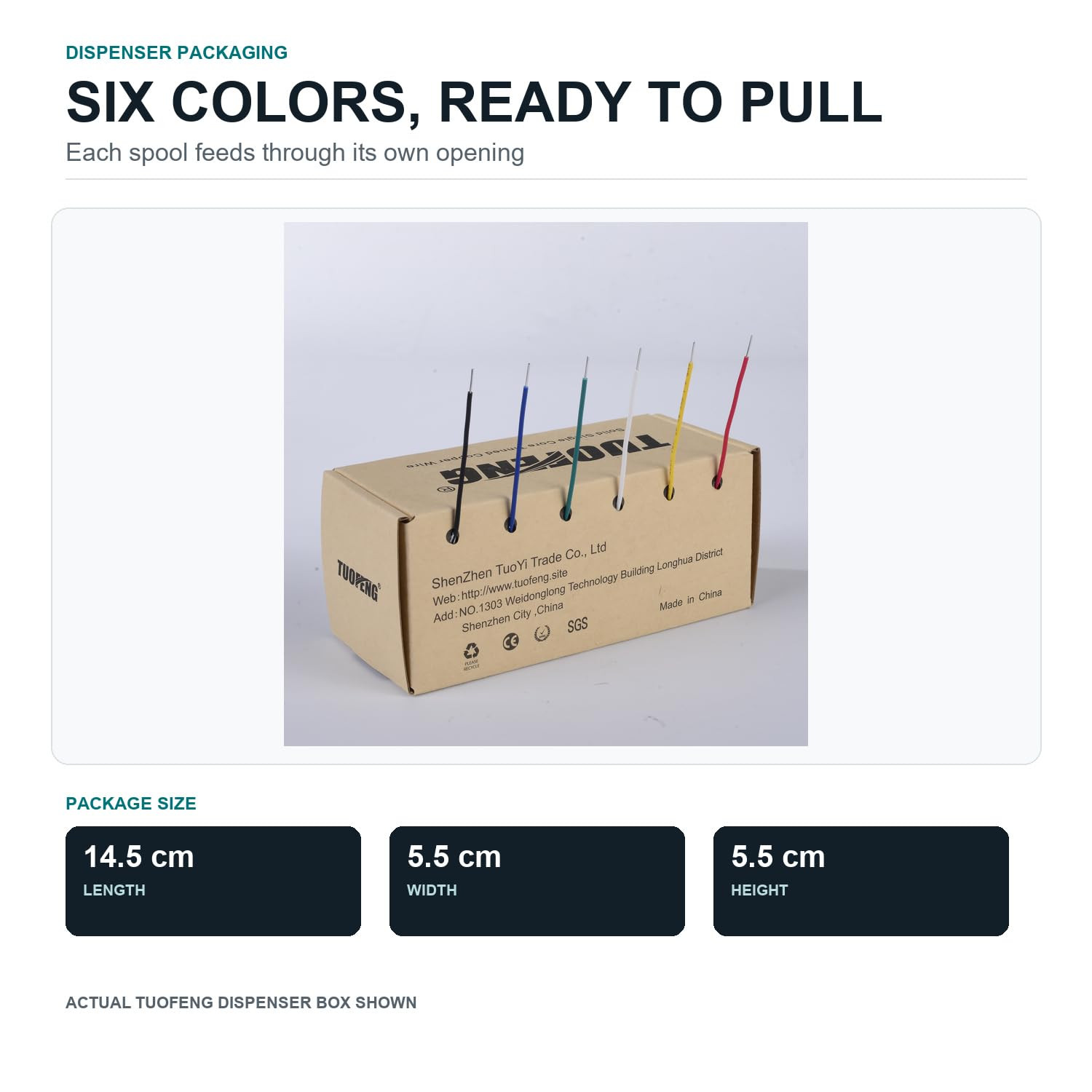 22 AWG Solid Wire Kit, 6 Colors, 30 Ft Each, Tinned Copper | 180 Ft Total; 6 Col