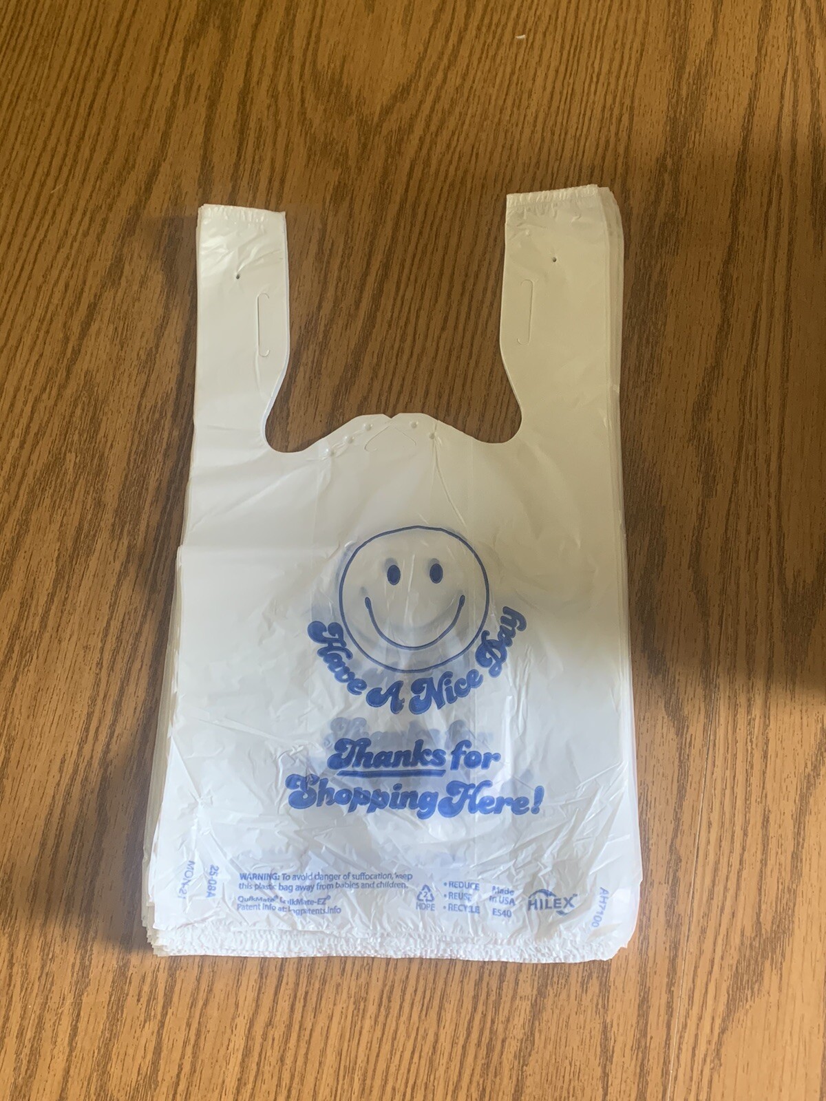 65 New “Have A Nice Day” Small Shopping Bags 9×5.5×16 White