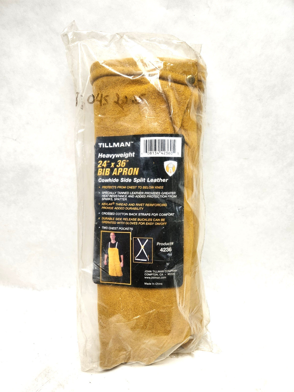 NEW IN PACK – Tillman 4236 Heavyweight Cowhide Leather Bib Apron 24″ X 36″