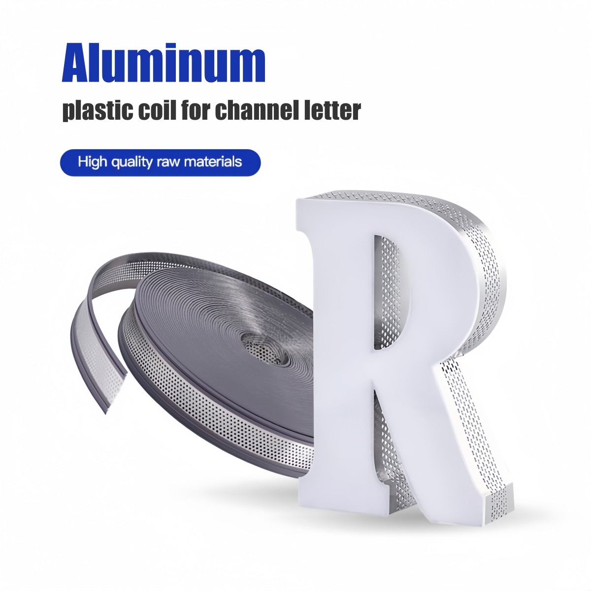 Double-Hemmed Aluminum-Plastic Letter Edge Trim for 3D Sign Letters 108″ / Roll