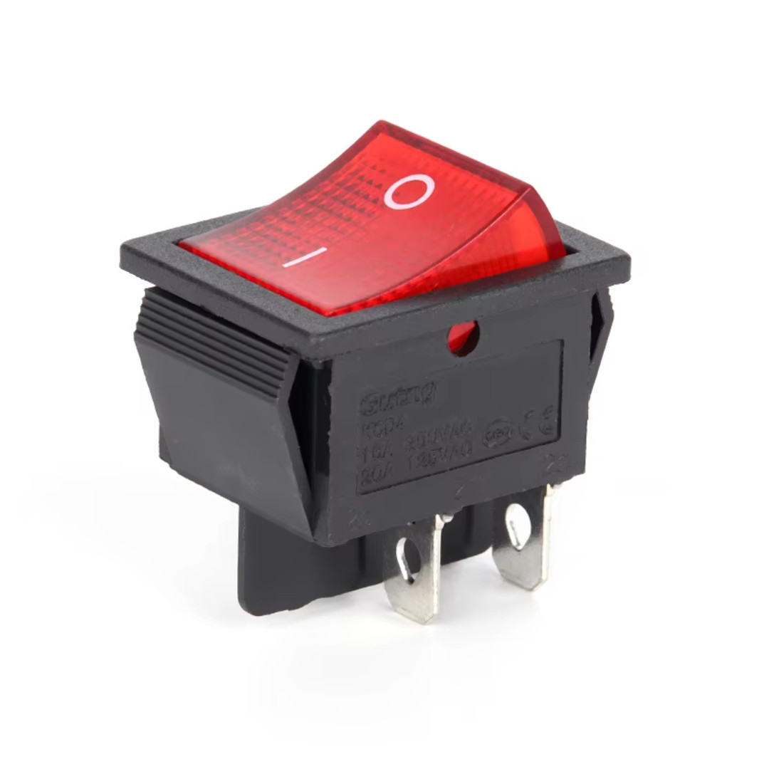 2x On Off Red Light Rocker Switch 250V AC 16 AMP 125V 20A DPST 4 lug legs