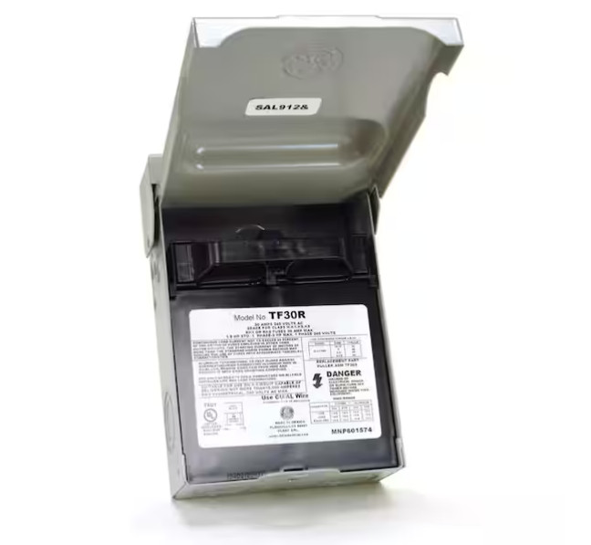 GE 30 Amp 120/240V Fused AC Disconnect, Outdoor Rated