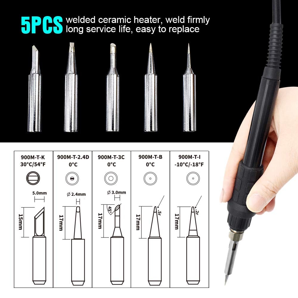 TOAUTO DS90 Soldering Station-°F & °C Dual Digital Display Soldering Iron Statio