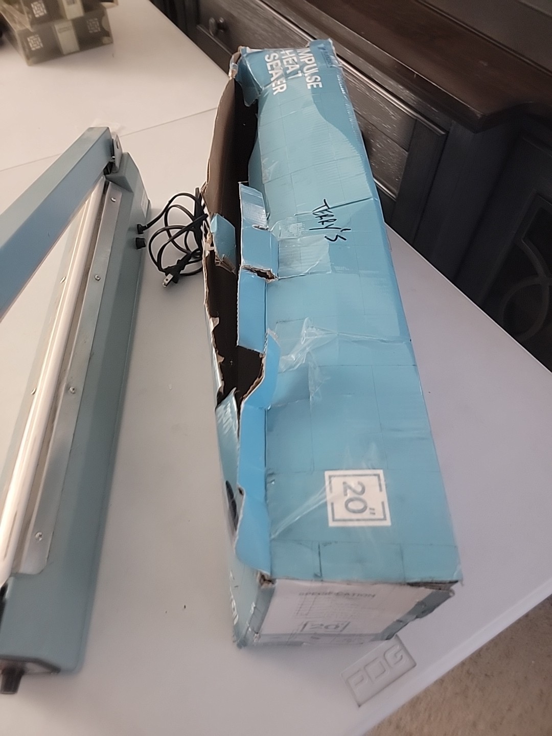 20″ Manual Impulse Heat Sealer 600W Poly Bag w/ Element Grip & Teflon