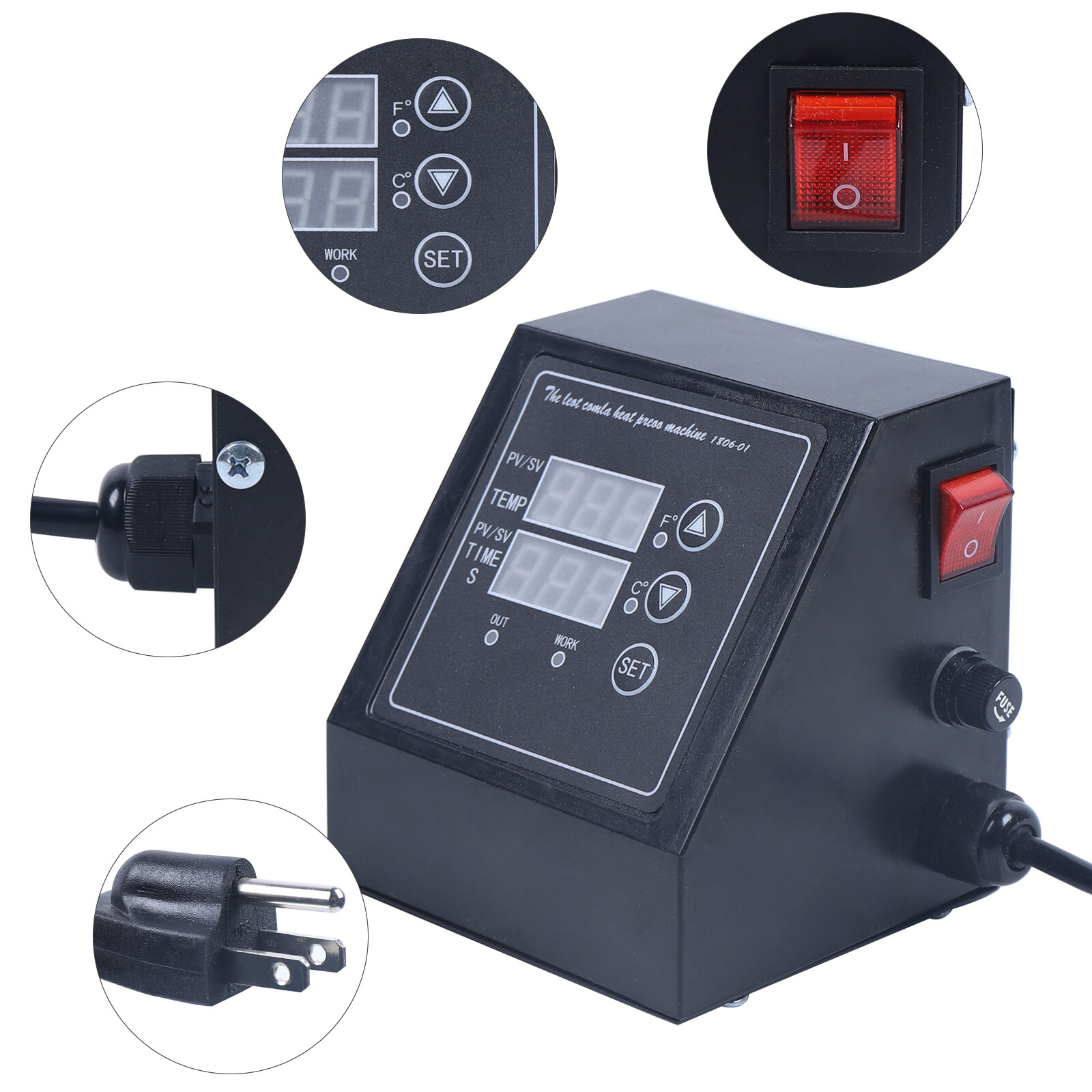 Heat Press Digital Dual Display Control Box-Temperature For Heat Press Machine