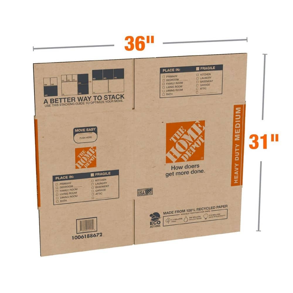 Medium Heavy Duty Moving, Shipping, Packing Box with Handles (10 Pack)