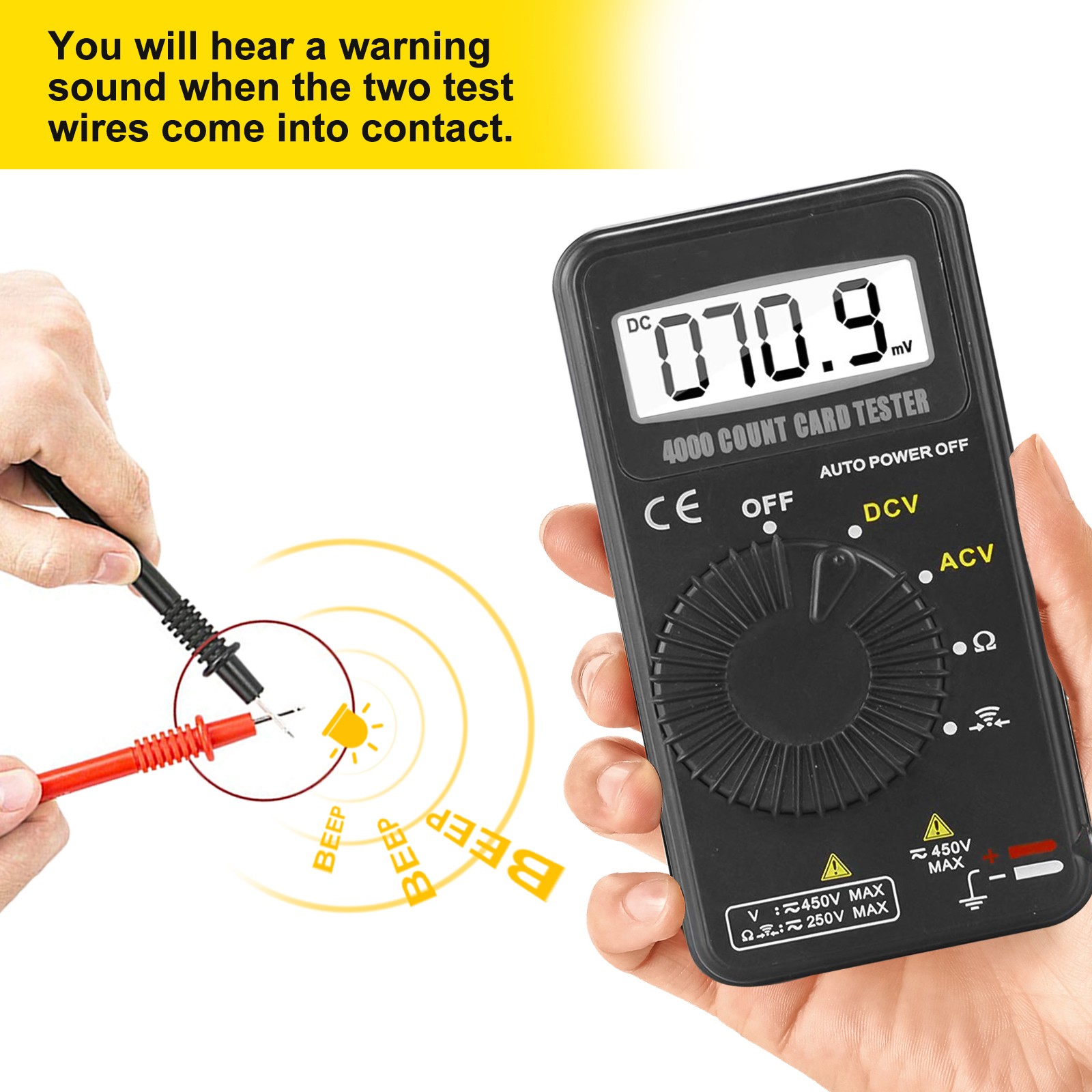 LCD Digital MULTIMETER AC DC Volt Voltmeter Ohmmeter Mini Tester Leads Meter