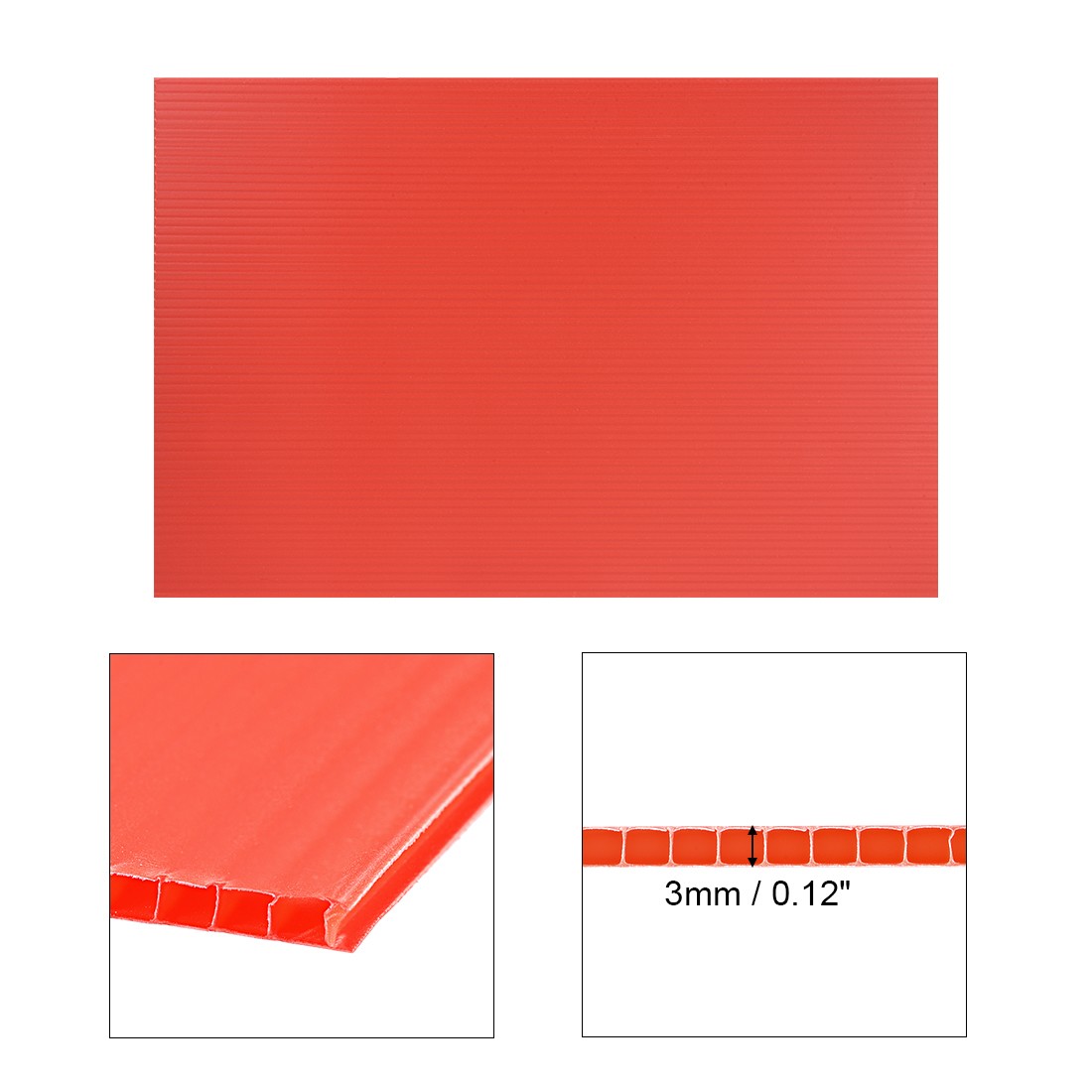 Corrugated Plastic Sheets,3mm Red Blank Yard Lawn Signs,8Inch x 12Inch 1PC