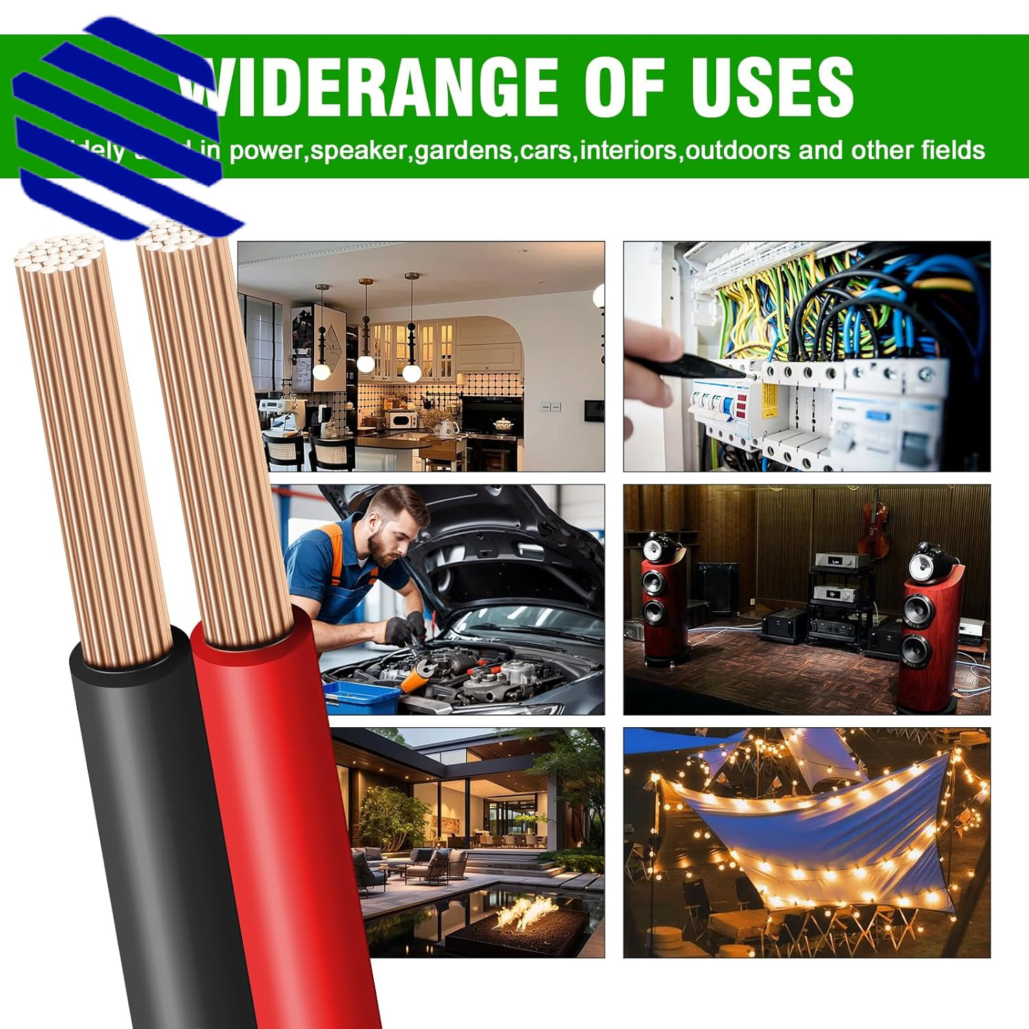 12 Gauge Wire 100FT 2 Conductors Electrical Wire Red and Black Cable Low Voltage