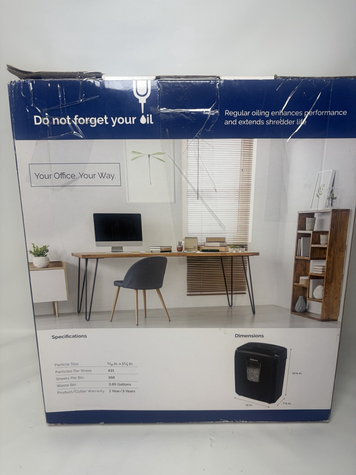 Fellowes Powershred 9C 9 Sheet Cross Cut Paper Shredder New open box