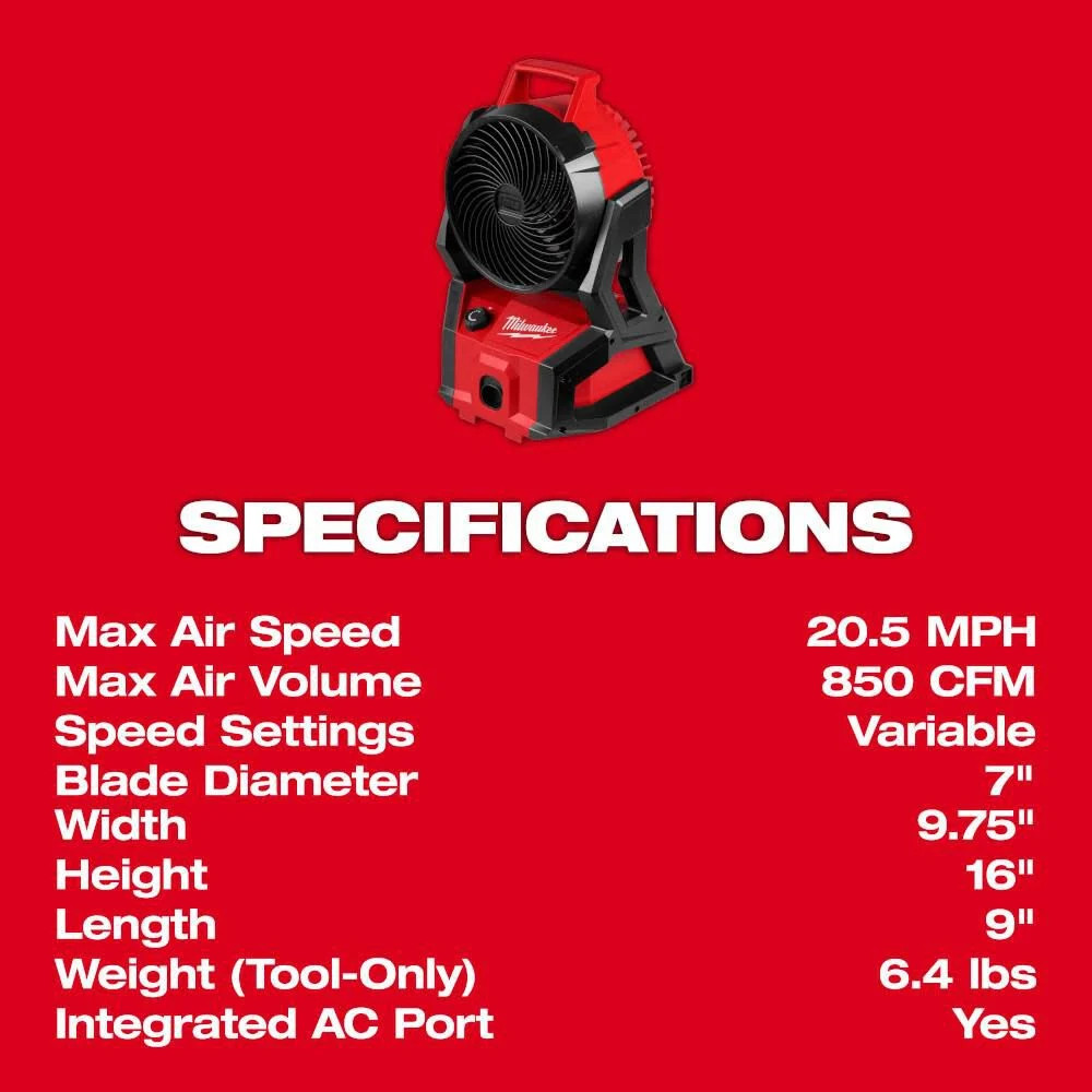 Milwaukee M18 Brushless Packout Fan (Bare Tool)