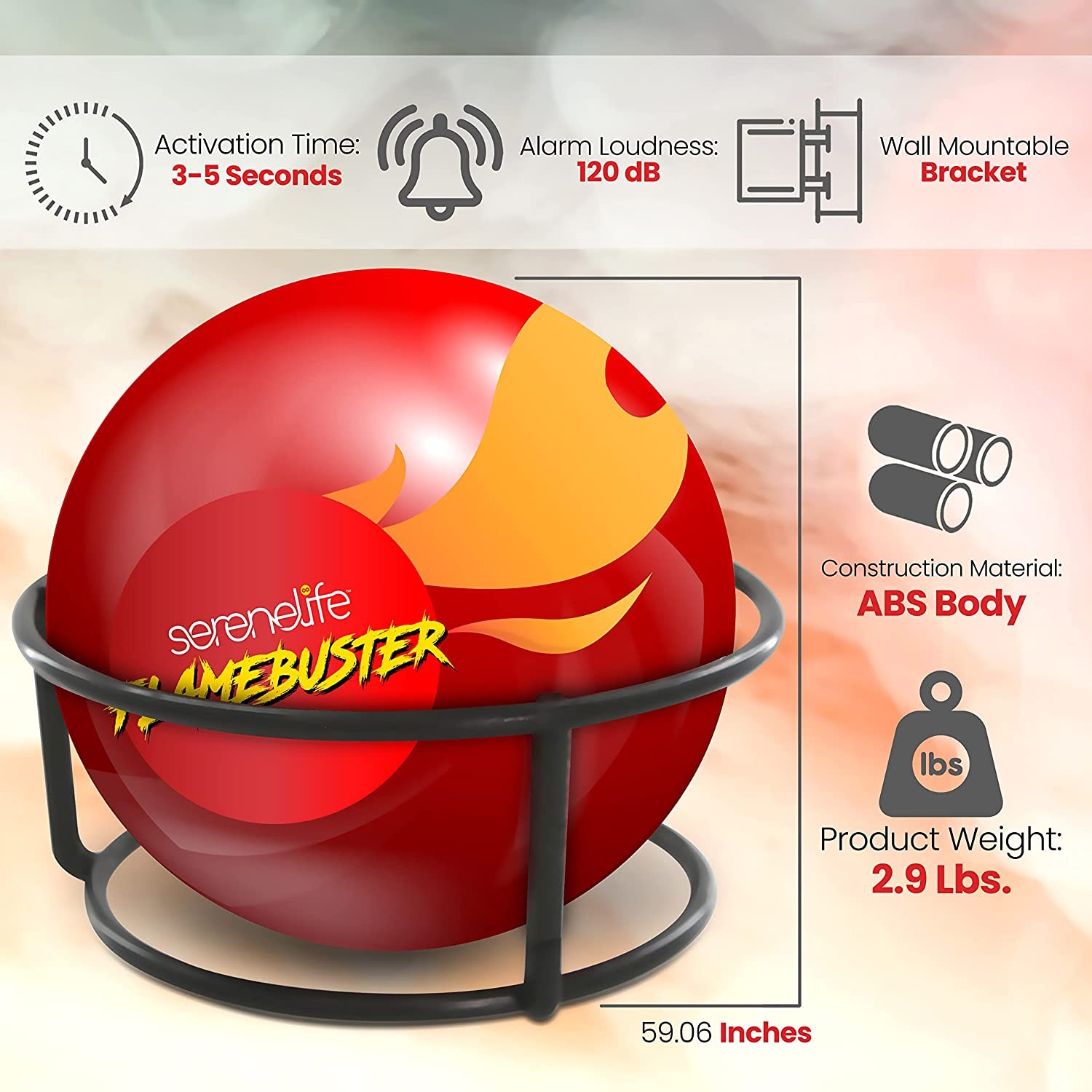 SereneLife SLFI13B Automatic Fire Ball Extinguisher