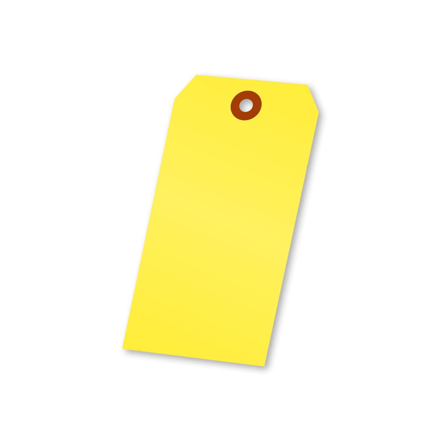 Fluorescent Yellow Blank Tags with Pre-Punched Hole – 100-Pack 4.75″ x 2.375″…