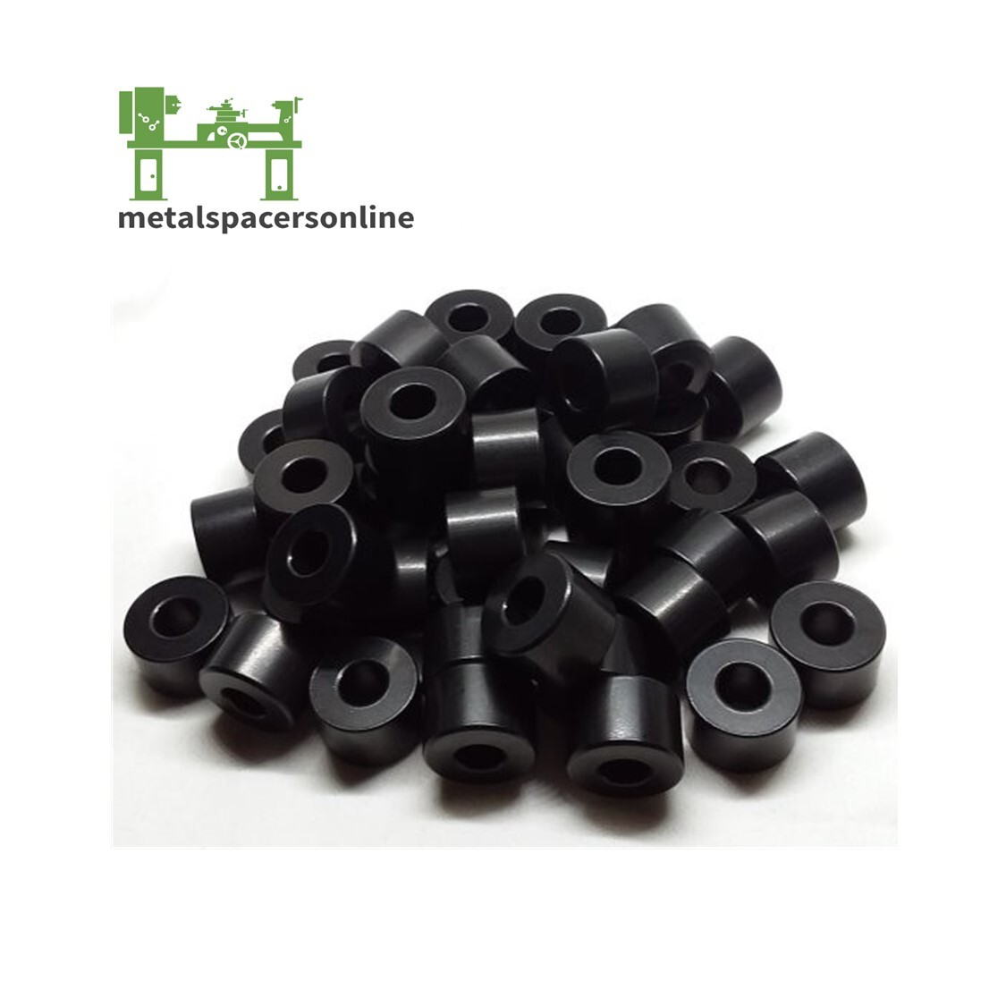 Black Anodize Aluminum Spacer Bushing 3/4″ OD x 3/8″ ID–Fits M10 or 3/8″ Bolts