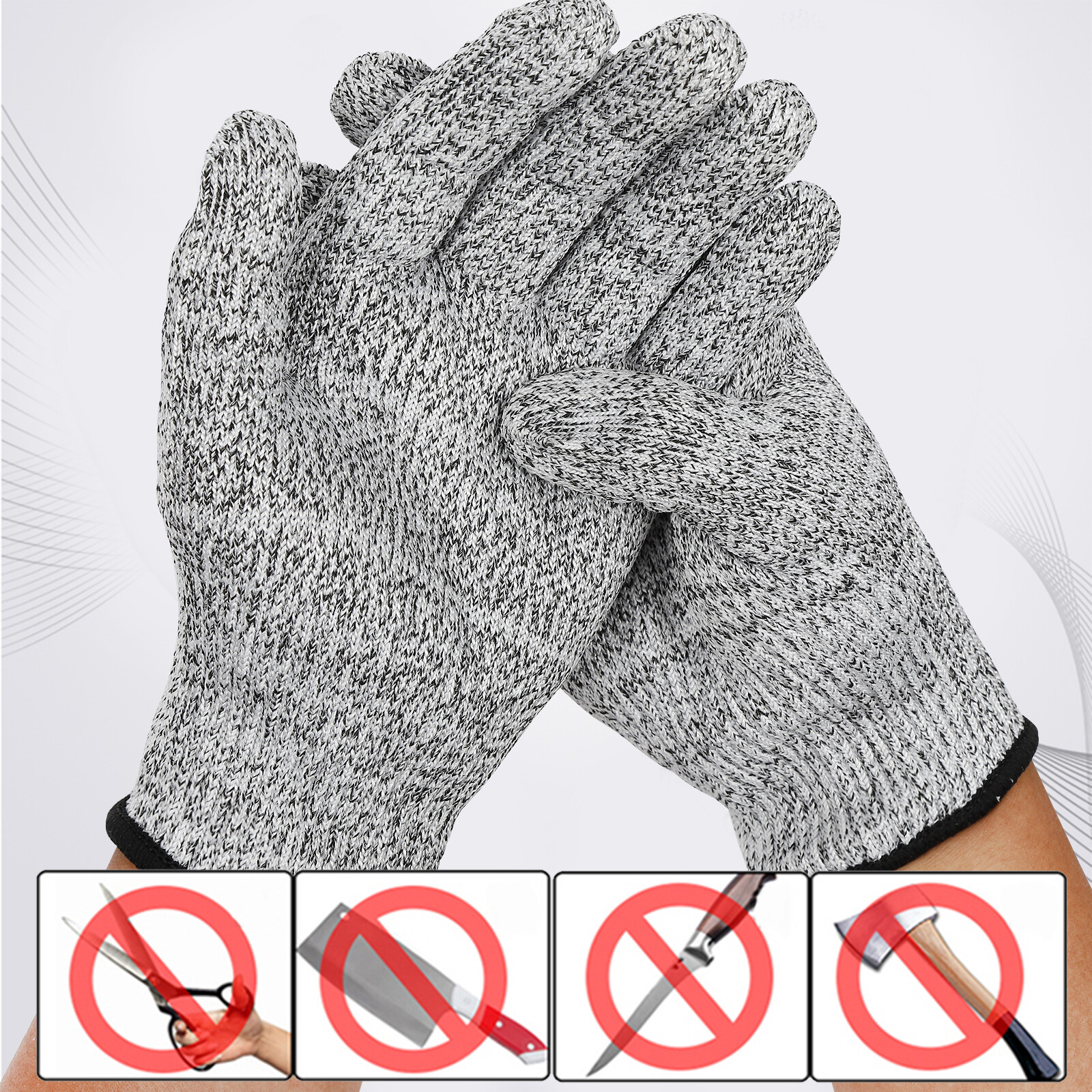 Lot Cut Proof Stab Resistant Butcher Gloves Safety Glove Kitchen L5 Protection