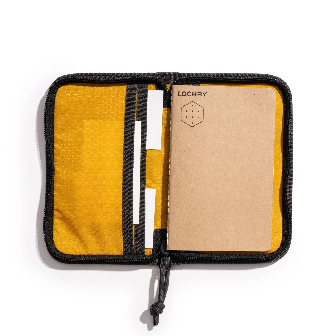 LOCHBY Pocket Journal Black Camo | Notebook Cover | Water Resistant Waxed Canvas