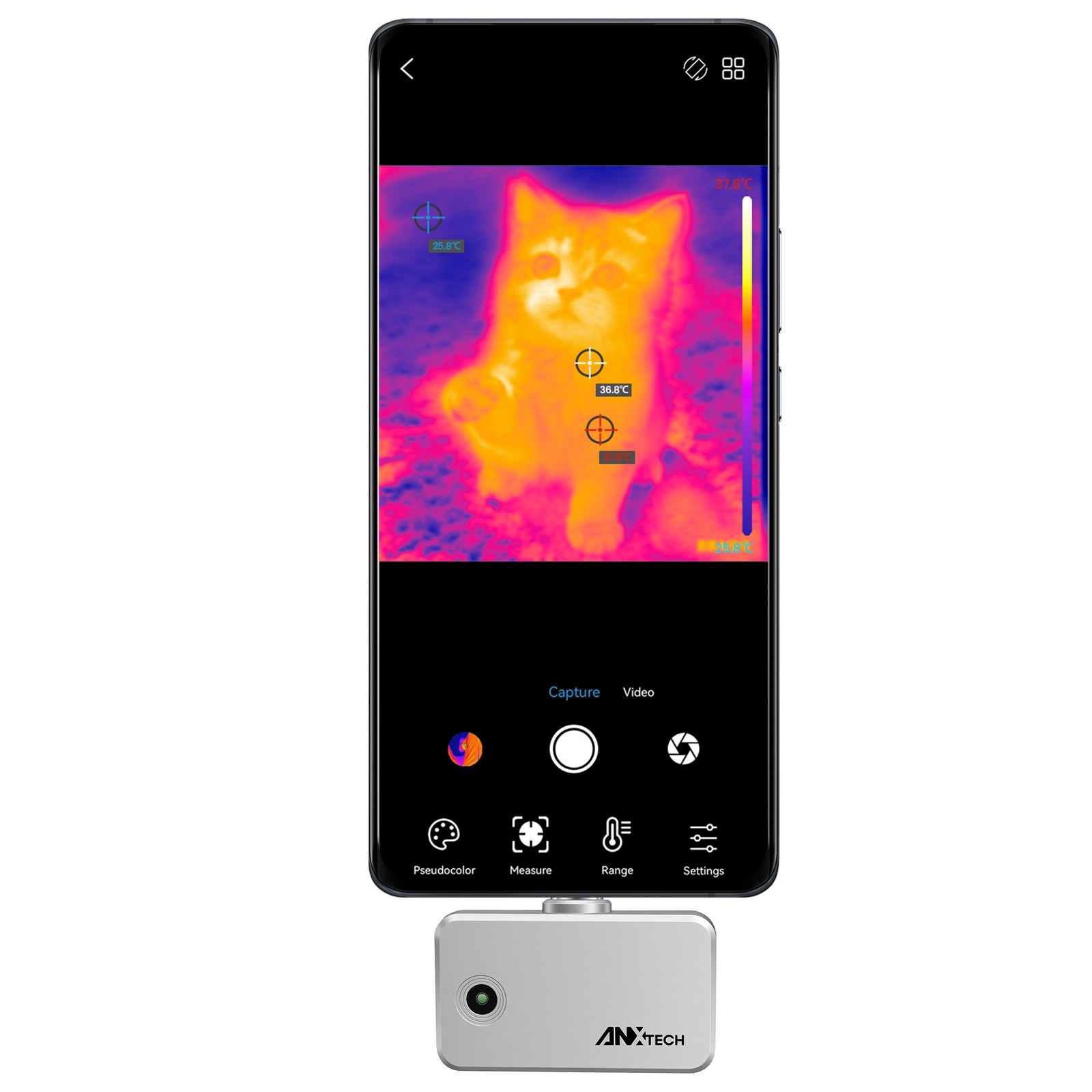 ANXTECH Infrared Thermal Imaging Camera 240*240 TISR Resolution For Android