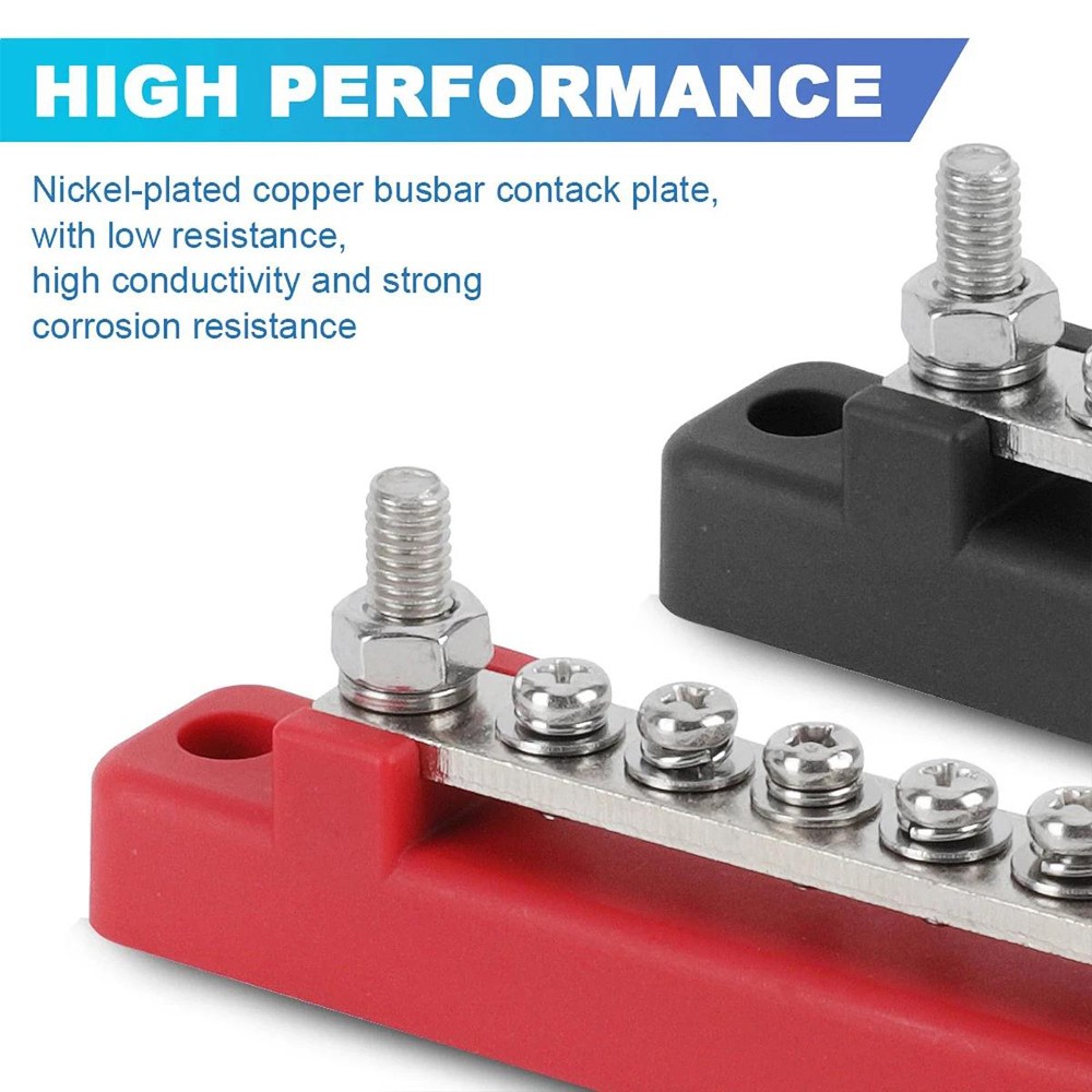 6 Way Bus Bar Power Distribution Terminal 150A Screws Battery Block for Car Boat