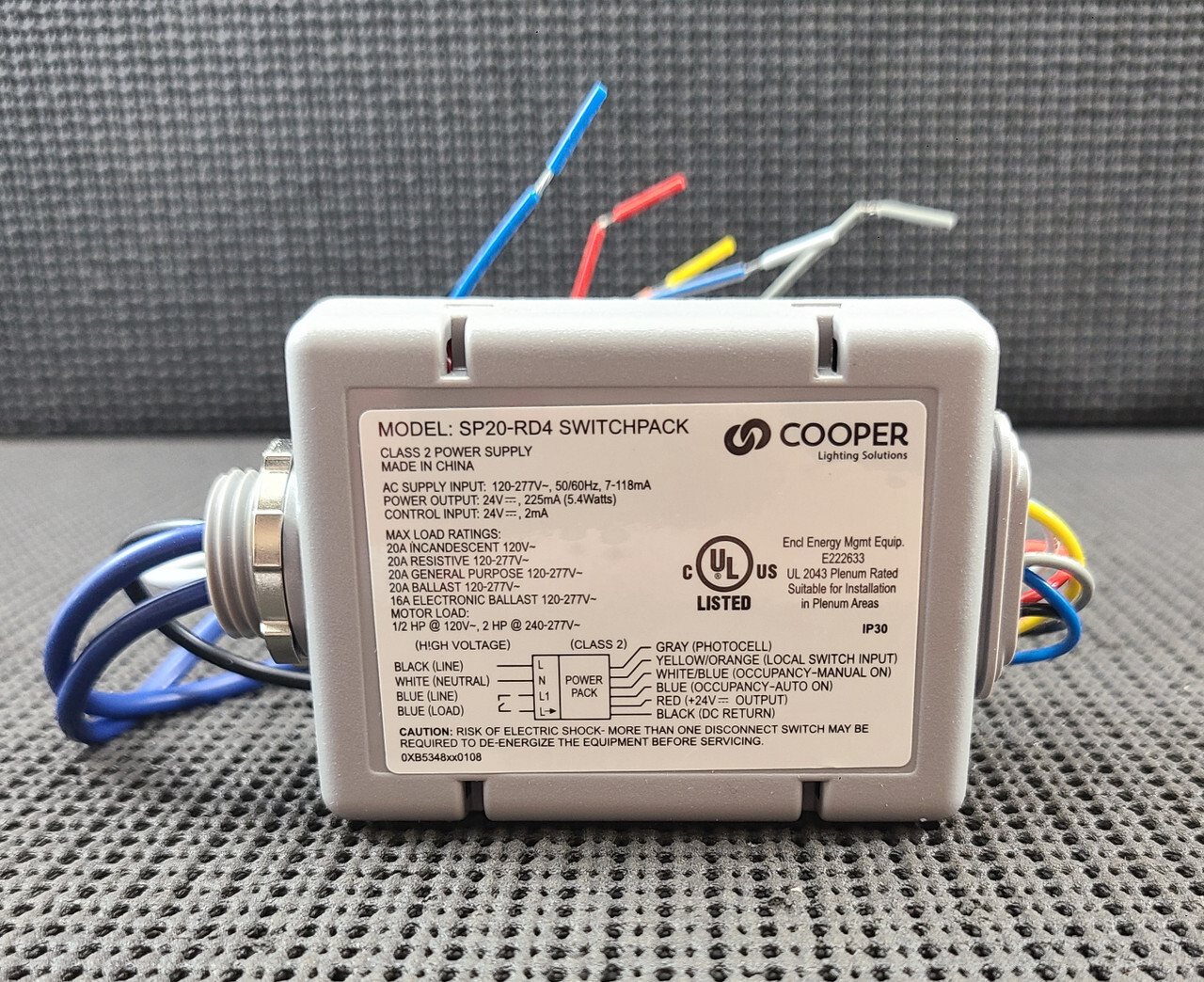 COOPER SP20-RD4 SWITCHPACK HEAVY DUTY POWER SUPPLY CLASS 2 IP30