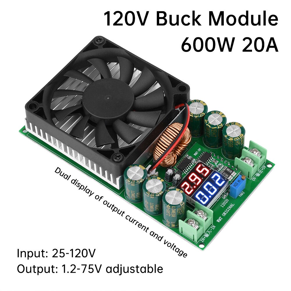 600W 30A DC-DC Step Down Module CV CC Adjustable Buck Converter 84-120V NEW