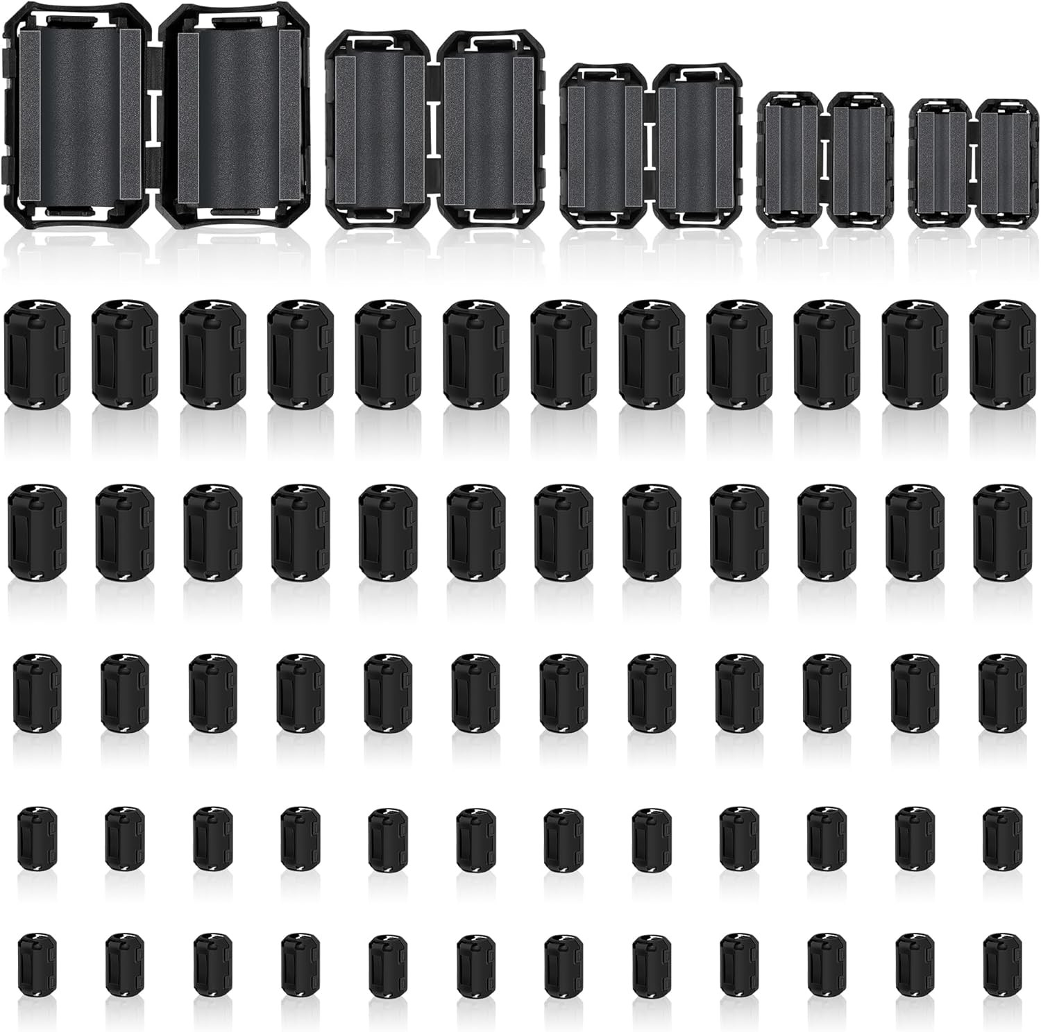 25Pcs Ferrite Chokes Ferrite Beads Snap on RFI EMI Noise Suppressor Cable Clip f