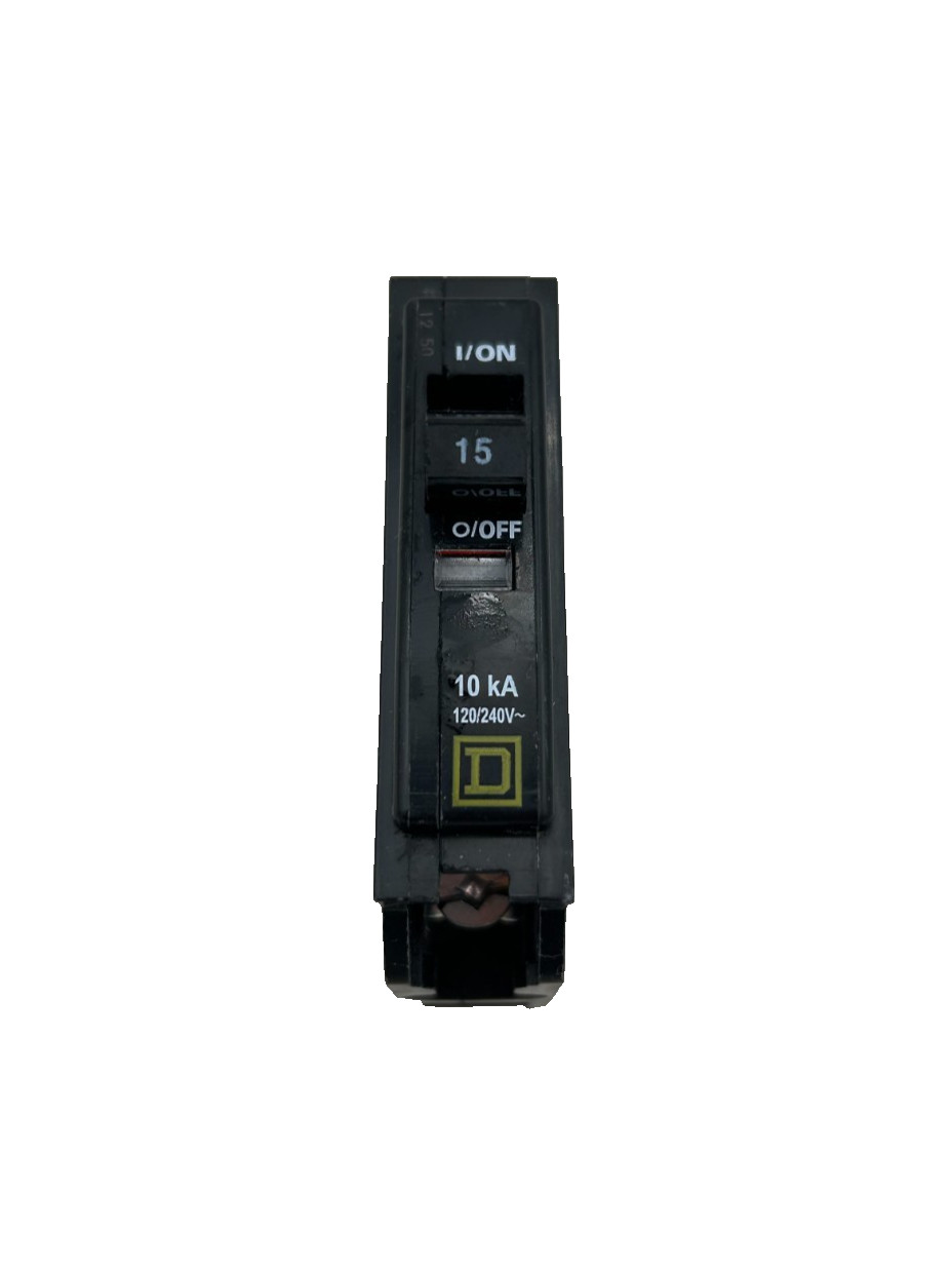 (10) New No Box Square D QO115 Circuit Breaker Plug-in 15A 1-Pole 120/240V