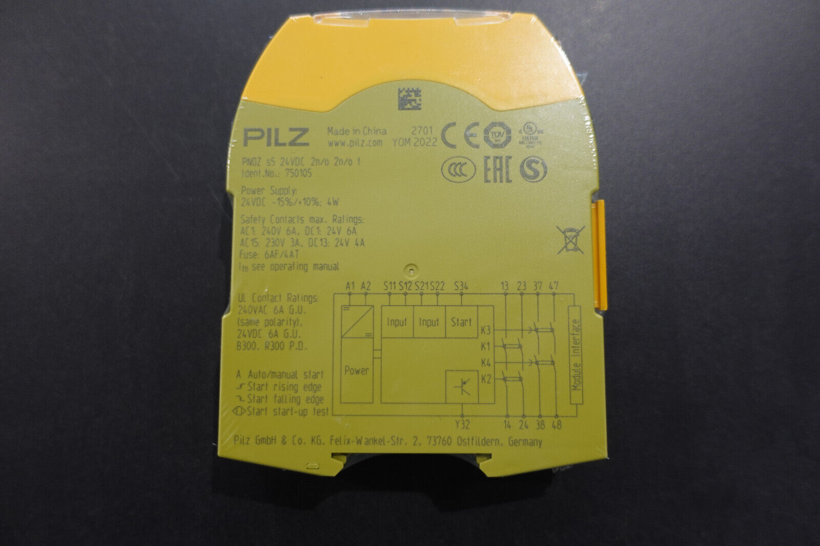 750105 1PCS NEW PILZ PNOZ S5 SAFETY RELAYS 750105