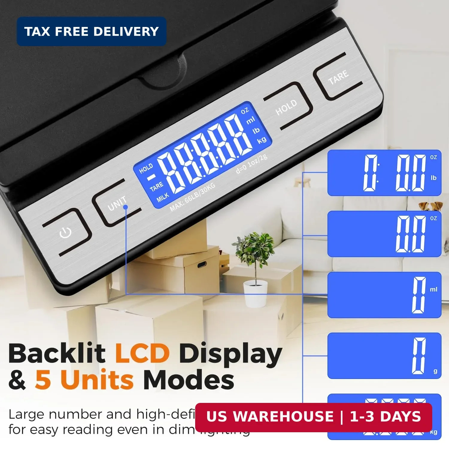 TIPRE Shipping Scale,High Accuracy 0.1oz,Digital Postal Scale,Mail Scale Featuri