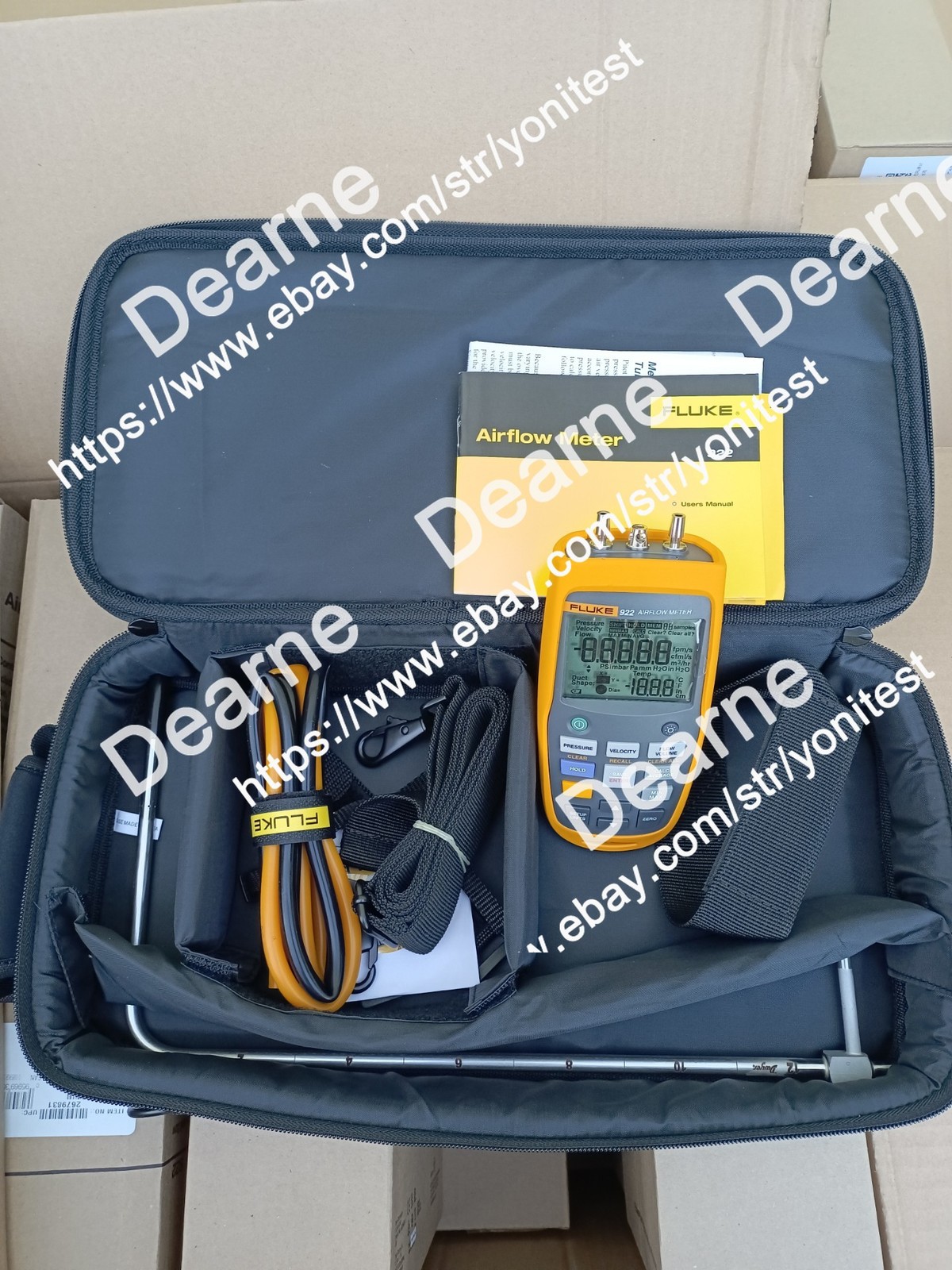Fluke 922 Airflow Micromanometer with Bright Backlit Display/stock