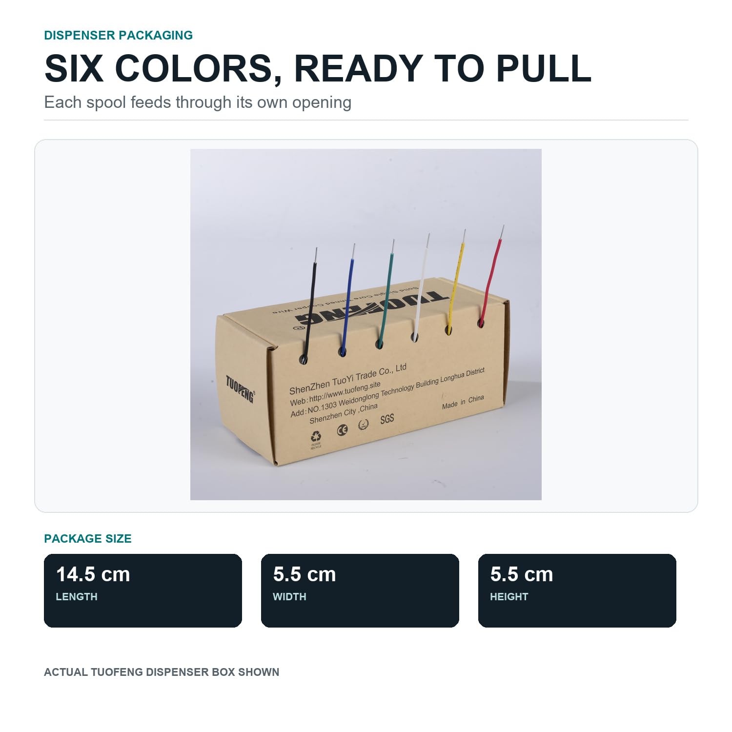 22 AWG Solid Wire Kit, 6 Colors, 30 ft Each, Tinned Copper