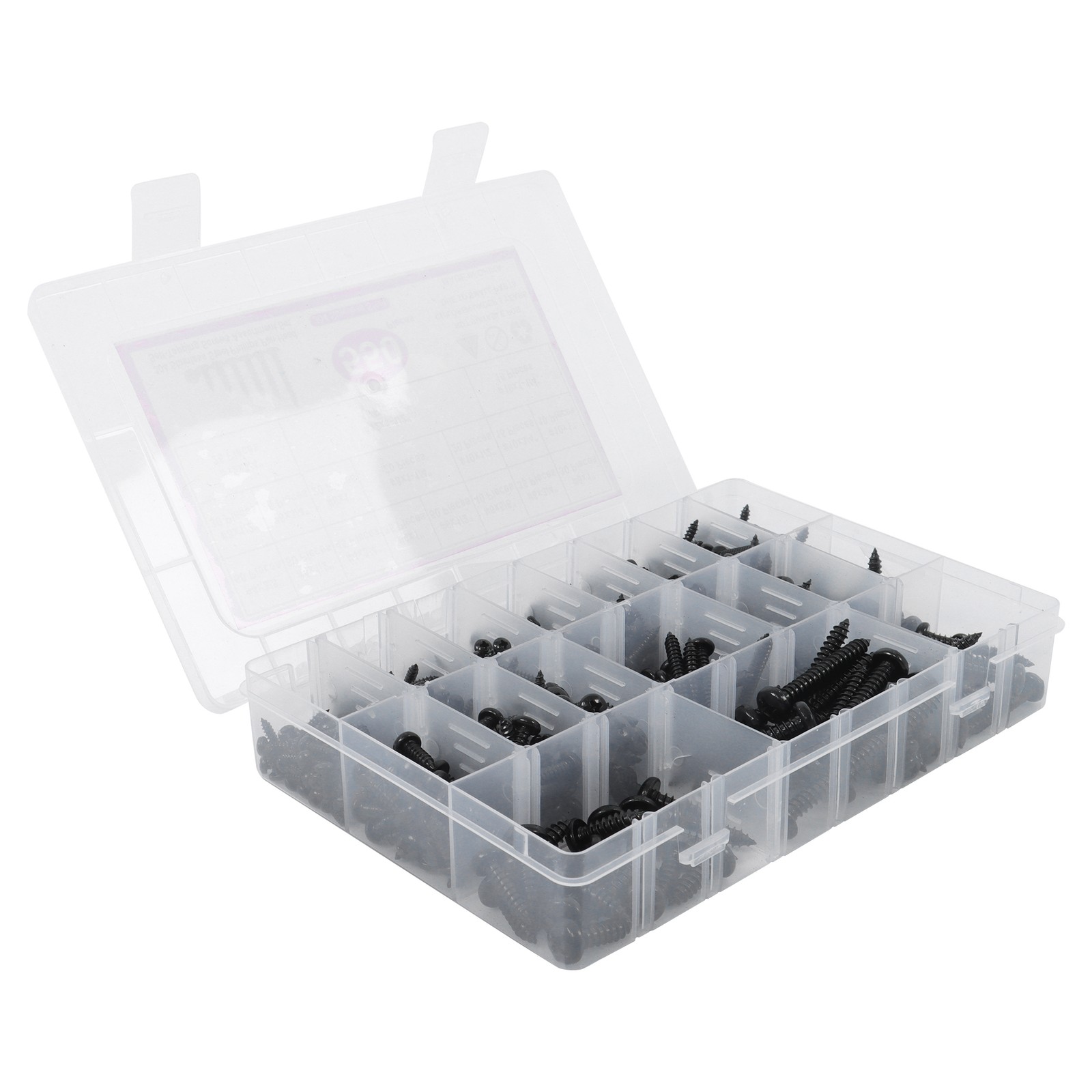 550Pcs 304 Stainless Steel Black Wood Screws, Phillips Pan Head Assortment Kit