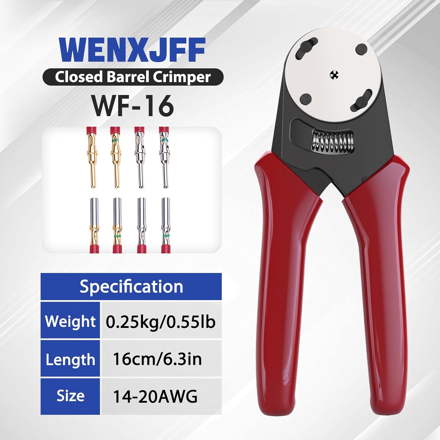 Deutsch Closed Barrel Crimper, Solid Barrel Contact & Circular Connector Contact