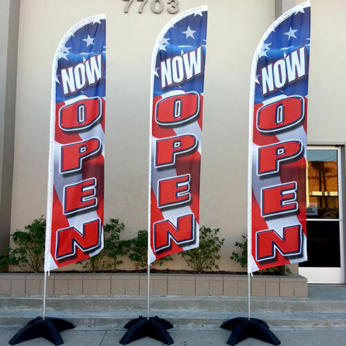 15ft Custom Single Sided Swooper Advertising Flag Feather Banner + Pole + Spike