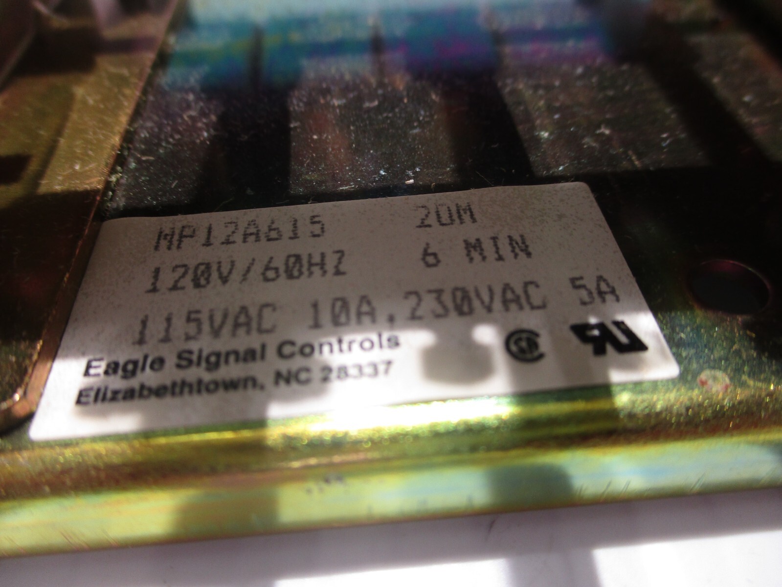 NEW EAGLE SIGNAL MP12A615 TIMER 0-6 MIN 120V