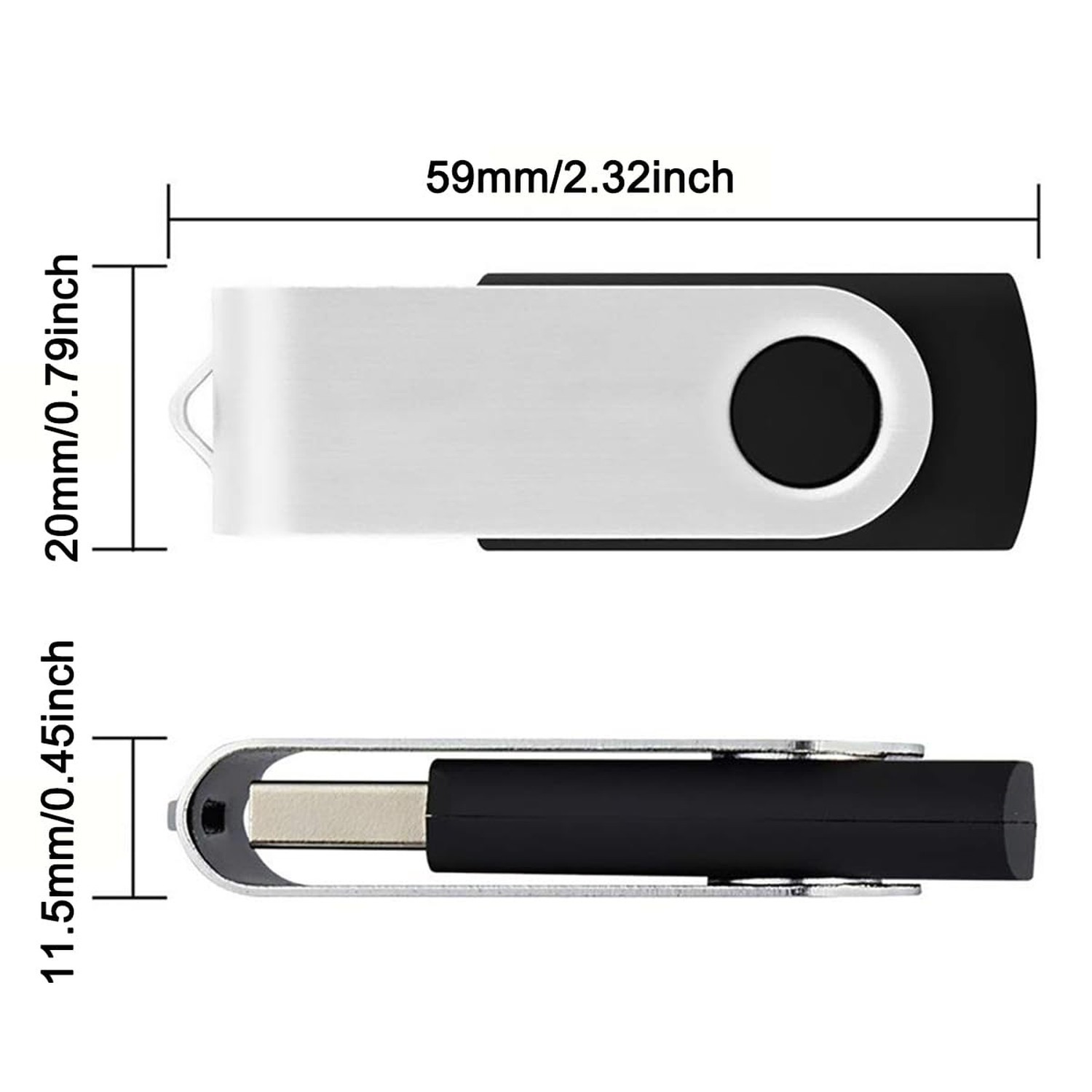 3 Pack 128GB USB Flash Drive with Type C Adapter and Storage Box USB 2.0 High…