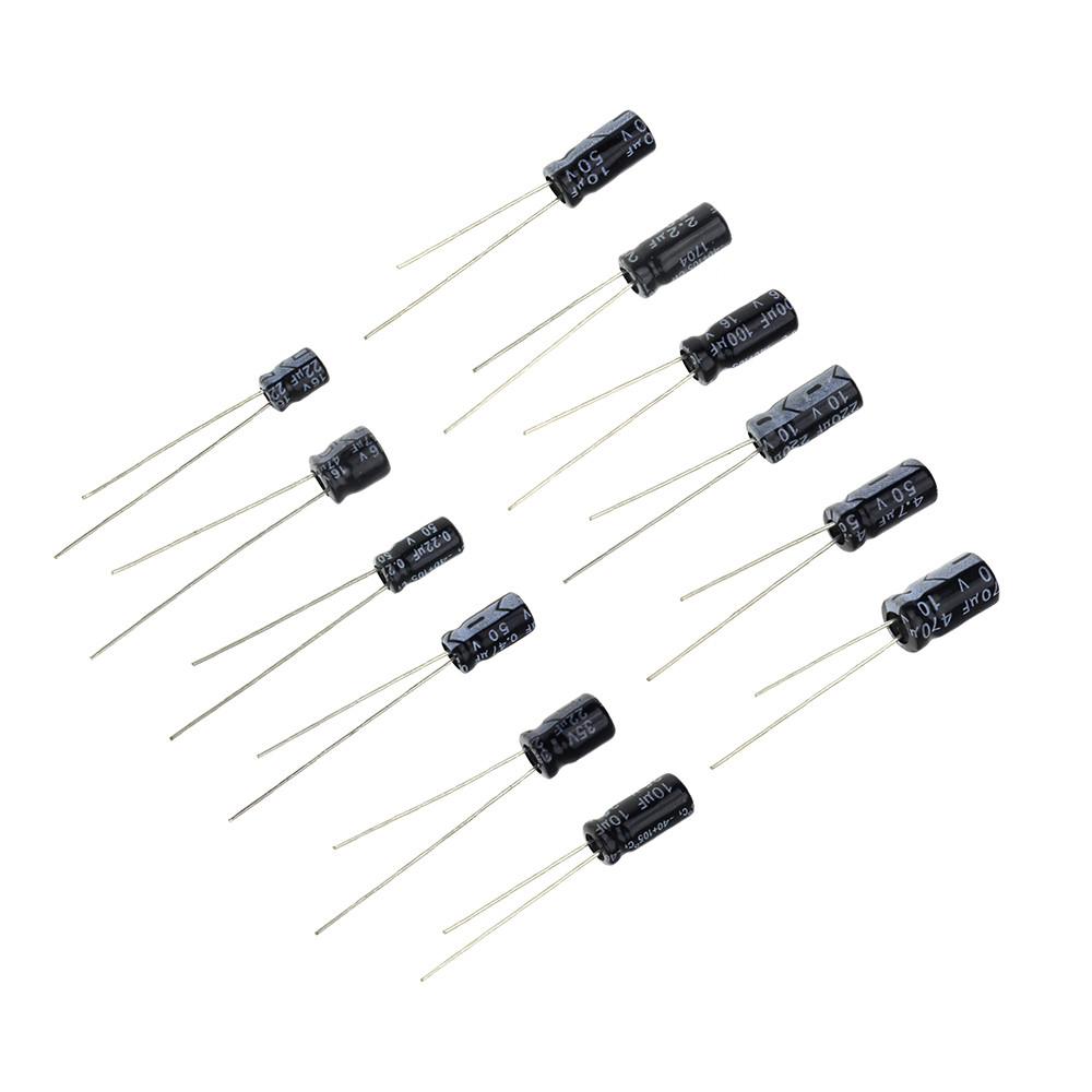 1uF to 470uF 12 Values x 10 Each Electrolytic Capacitor 120pc Assortment Kit