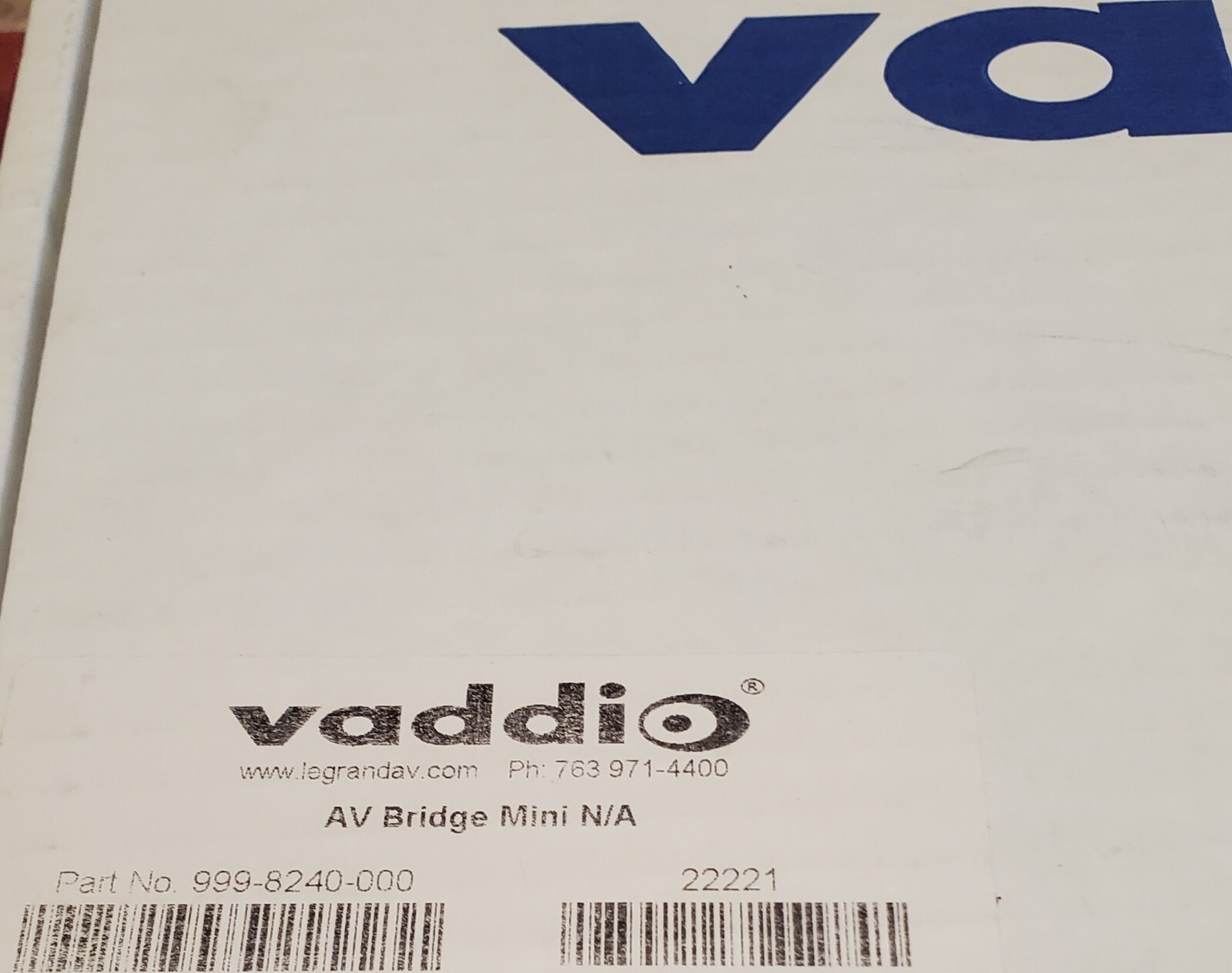 Vaddio 998-8240-000 AV Bridge Mini HD Audio Video Encoder NEW OPEN BOX