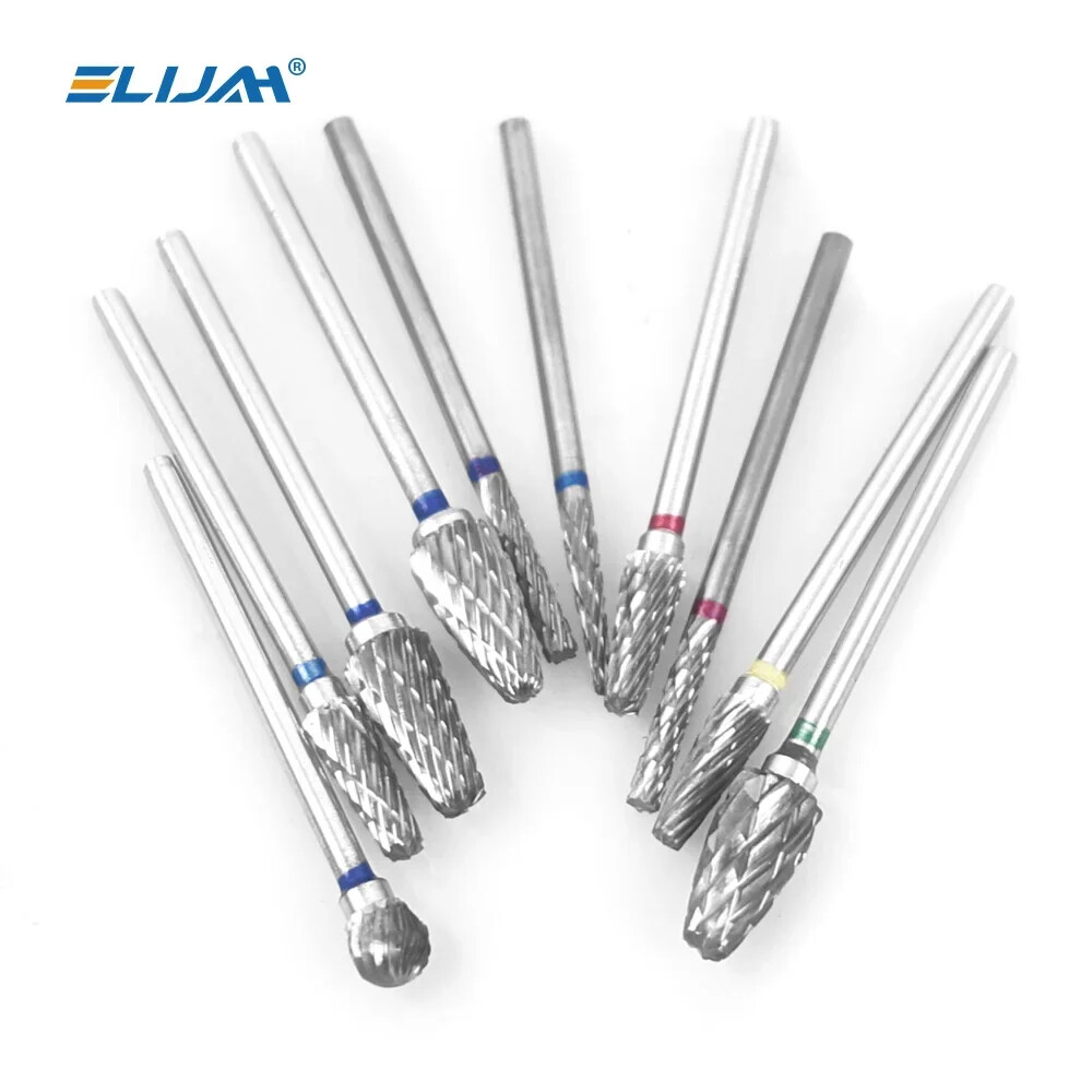 10 Pcs Dental Lab Polishing Bur Drills Tungsten Steel Carbide Burs Burrs 2.35mm