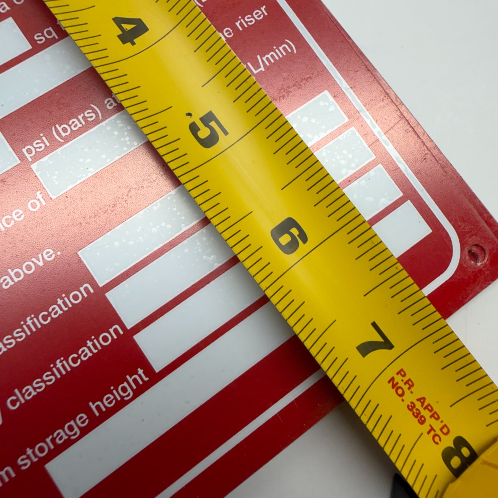 Aluminum Fire Sprinkler “Hydraulically Calculated System” Sign 5 x 7 w/ Plastic