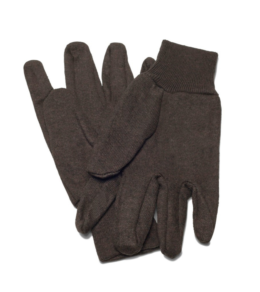 Non-Disposable Gloves 1 Dozen Large Brown Jersey Gloves Polyester, Cotton