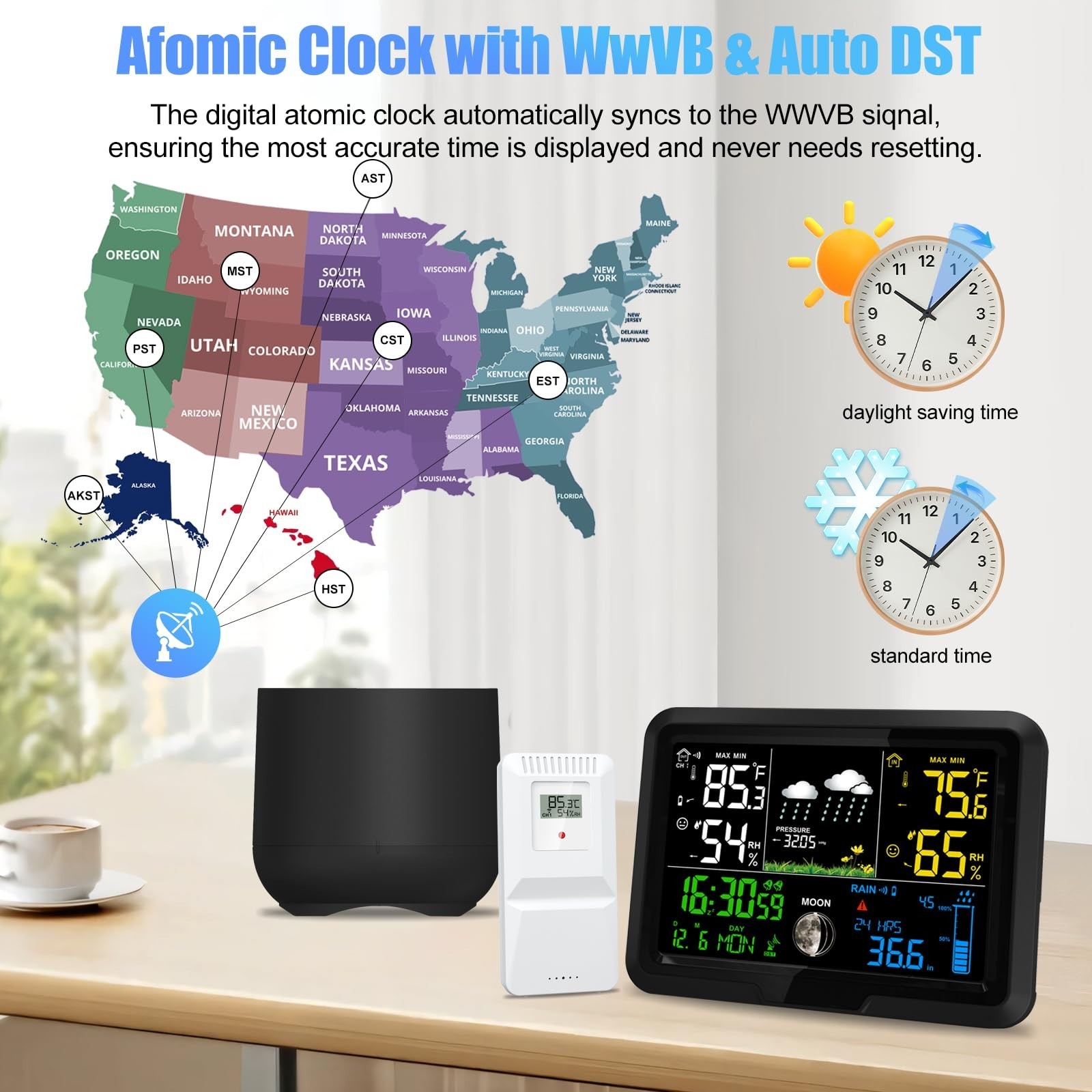 Digital Wireless Rain Gauge Outdoor, Home Weather Station Wireless Indoor Out…