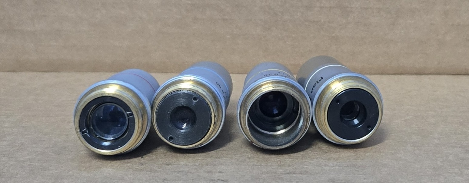LEICA ATC 2000 MISCROSCOPE OBJECTIVES 4 X/ 10X/ 40X/100X/ (INV01 BINX001C)