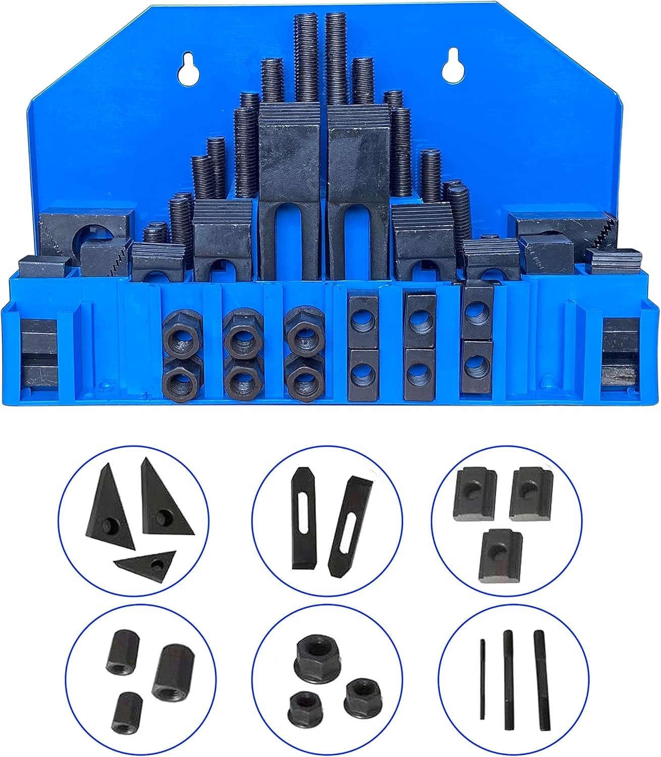 58PC Hold Down Clamp Clamping Set Kit Bridgeport Mill (7/16″ Slot 3/8″ Stud)