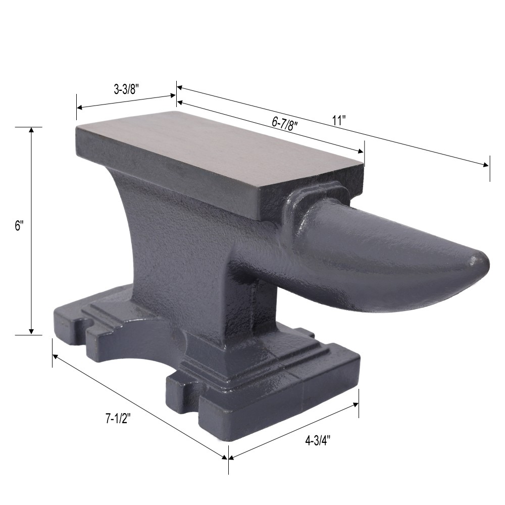 55LB(25KG) Gray Cast Iron Anvil, Square Horn & Stable Base
