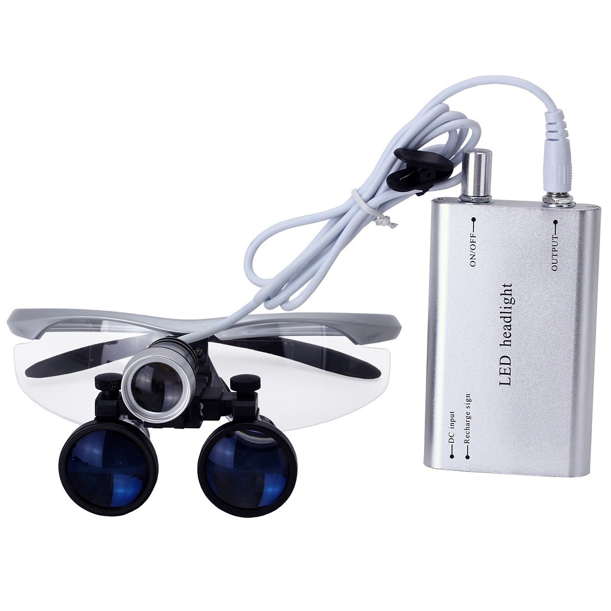 Dental Loupe Surgery Surgial 3.5X Magnifiation Binoular Headlight LED Light