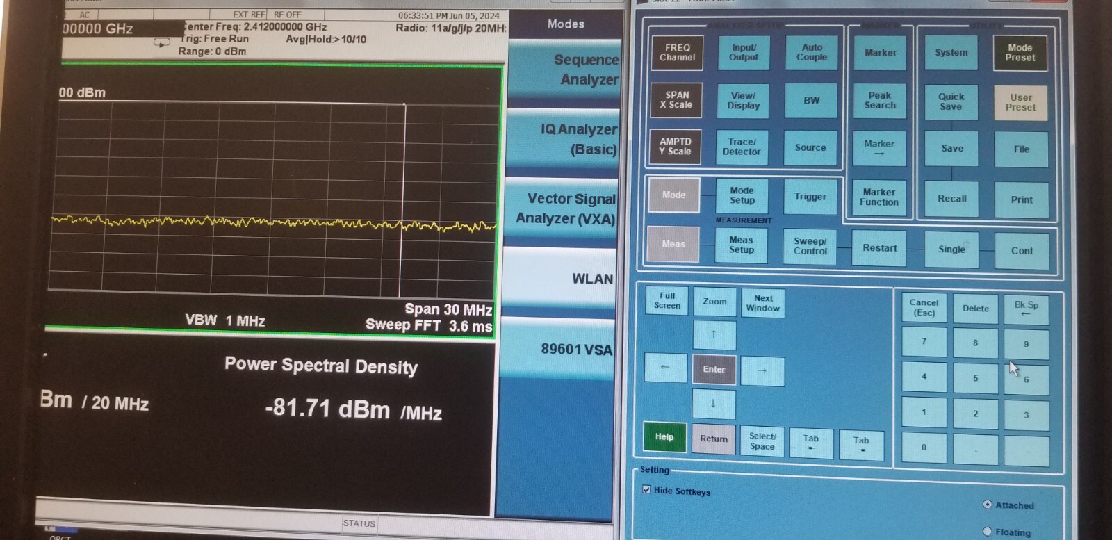 Keysight PXIe 6GHz Analyzer M9421A opt 506/B1X/HDX/MMO/MTS/PS1 VXA WLAN VSA