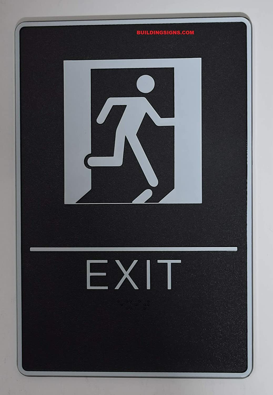 EXIT Sign with Tactile Graphic (Black,6×9 Comes with Double ….-REF24-1027